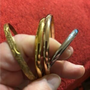 Set of Gold and Silver Tone Bangles bracelets